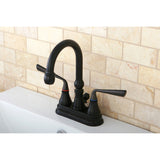 Silver Sage Double-Handle 3-Hole Deck Mount 4-Inch Centerset Bathroom Faucet with Brass Pop-Up