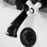 Kingston Three-Handle 2-Hole Deck Mount Clawfoot Tub Faucet with Hand Shower