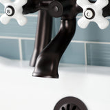 Kingston Three-Handle 2-Hole Deck Mount Clawfoot Tub Faucet with Hand Shower