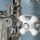 Kingston Three-Handle 2-Hole Deck Mount Clawfoot Tub Faucet with Hand Shower