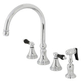 Duchess Widespread Kitchen Faucet with Brass Sprayer