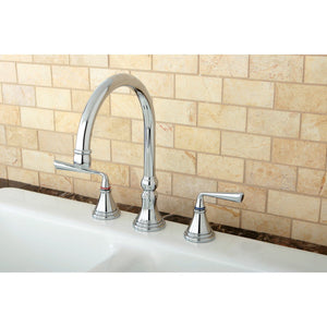 Silver Sage Two-Handle 3-Hole Deck Mount Widespread Kitchen Faucet