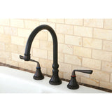 Silver Sage Two-Handle 3-Hole Deck Mount Widespread Kitchen Faucet