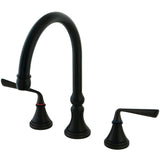 Silver Sage Two-Handle 3-Hole Deck Mount Widespread Kitchen Faucet