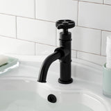 Webb One-Handle 1-Hole Bathroom Faucet with Knurled Handle and Push Pop-Up Drain