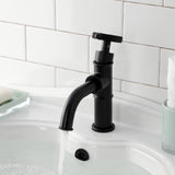 Webb One-Handle 1-Hole Bathroom Faucet with Knurled Handle and Push Pop-Up Drain