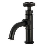 Webb One-Handle 1-Hole Bathroom Faucet with Knurled Handle and Push Pop-Up Drain