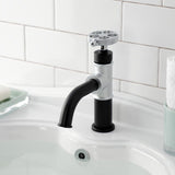 Webb One-Handle 1-Hole Bathroom Faucet with Knurled Handle and Push Pop-Up Drain