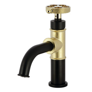 Webb Single-Handle 1-Hole Deck Mount Bathroom Faucet with Knurled Handle and Push Pop-Up Drain