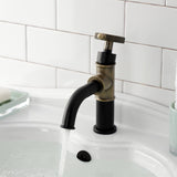 Webb One-Handle 1-Hole Bathroom Faucet with Knurled Handle and Push Pop-Up Drain