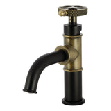 Webb One-Handle 1-Hole Bathroom Faucet with Knurled Handle and Push Pop-Up Drain