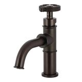 Webb One-Handle 1-Hole Bathroom Faucet with Knurled Handle and Push Pop-Up Drain