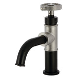 Webb One-Handle 1-Hole Bathroom Faucet with Knurled Handle and Push Pop-Up Drain