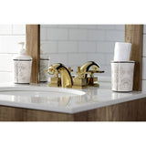 Executive Two-Handle 3-Hole Deck Mount Mini-Widespread Bathroom Faucet with Brass Pop-Up