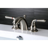 Two-Handle 3-Hole Deck Mount Mini-Widespread Bathroom Faucet with Brass Pop-Up