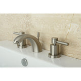 Concord Two-Handle 3-Hole Deck Mount Mini-Widespread Bathroom Faucet with Brass Pop-Up