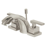 Executive Two-Handle 3-Hole Deck Mount Mini-Widespread Bathroom Faucet with Brass Pop-Up