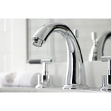 Kaiser Two-Handle 3-Hole Deck Mount Widespread Bathroom Faucet with Brass Pop-Up Drain