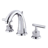 Manhattan Two-Handle 3-Hole Deck Mount Widespread Bathroom Faucet with Brass Pop-Up Drain