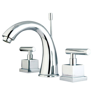 Claremont Two-Handle 3-Hole Deck Mount Widespread Bathroom Faucet with Brass Pop-Up Drain