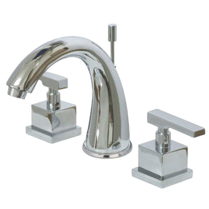 Executive Two-Handle 3-Hole Deck Mount Widespread Bathroom Faucet with Brass Pop-Up Drain