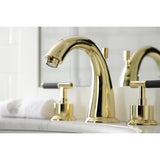 Kaiser Two-Handle 3-Hole Deck Mount Widespread Bathroom Faucet with Brass Pop-Up Drain