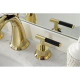 Kaiser Two-Handle 3-Hole Deck Mount Widespread Bathroom Faucet with Brass Pop-Up Drain