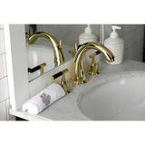 Kaiser Two-Handle 3-Hole Deck Mount Widespread Bathroom Faucet with Brass Pop-Up Drain