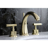 Manhattan Two-Handle 3-Hole Deck Mount Widespread Bathroom Faucet with Brass Pop-Up Drain