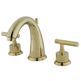 Manhattan Two-Handle 3-Hole Deck Mount Widespread Bathroom Faucet with Brass Pop-Up Drain