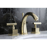 Claremont Two-Handle 3-Hole Deck Mount Widespread Bathroom Faucet with Brass Pop-Up Drain