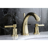 Concord Two-Handle 3-Hole Deck Mount Widespread Bathroom Faucet with Brass Pop-Up Drain