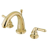 Naples Two-Handle 3-Hole Deck Mount Widespread Bathroom Faucet with Brass Pop-Up Drain