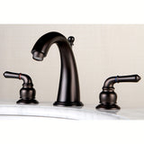 Naples Two-Handle 3-Hole Deck Mount Widespread Bathroom Faucet with Brass Pop-Up Drain