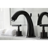 Kaiser Two-Handle 3-Hole Deck Mount Widespread Bathroom Faucet with Brass Pop-Up Drain