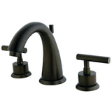 Manhattan Two-Handle 3-Hole Deck Mount Widespread Bathroom Faucet with Brass Pop-Up Drain