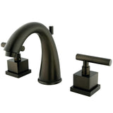 Claremont Two-Handle 3-Hole Deck Mount Widespread Bathroom Faucet with Brass Pop-Up Drain