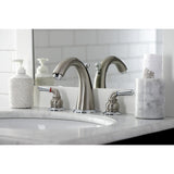 Naples Two-Handle 3-Hole Deck Mount Widespread Bathroom Faucet with Brass Pop-Up Drain