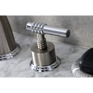 Milano Two-Handle 3-Hole Deck Mount Widespread Bathroom Faucet with Brass Pop-Up Drain