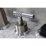 Milano Two-Handle 3-Hole Deck Mount Widespread Bathroom Faucet with Brass Pop-Up Drain