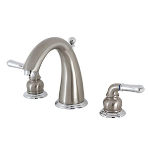 Naples Two-Handle 3-Hole Deck Mount Widespread Bathroom Faucet with Brass Pop-Up Drain