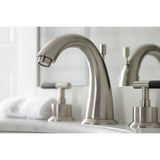 Kaiser Two-Handle 3-Hole Deck Mount Widespread Bathroom Faucet with Brass Pop-Up Drain