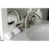 Kaiser Two-Handle 3-Hole Deck Mount Widespread Bathroom Faucet with Brass Pop-Up Drain