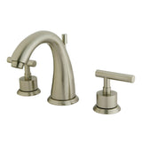 Manhattan Two-Handle 3-Hole Deck Mount Widespread Bathroom Faucet with Brass Pop-Up Drain