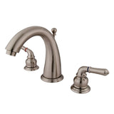 Naples Two-Handle 3-Hole Deck Mount Widespread Bathroom Faucet with Brass Pop-Up Drain