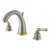 Naples Two-Handle 3-Hole Deck Mount Widespread Bathroom Faucet with Brass Pop-Up Drain