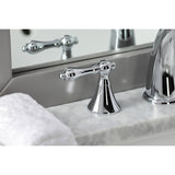 Naples Two-Handle 3-Hole Deck Mount Widespread Bathroom Faucet with Brass Pop-Up Drain