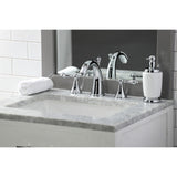 Naples Two-Handle 3-Hole Deck Mount Widespread Bathroom Faucet with Brass Pop-Up Drain