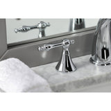 Naples Two-Handle 3-Hole Deck Mount Widespread Bathroom Faucet with Brass Pop-Up Drain