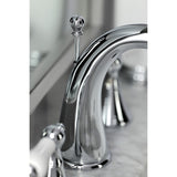 Naples Two-Handle 3-Hole Deck Mount Widespread Bathroom Faucet with Brass Pop-Up Drain